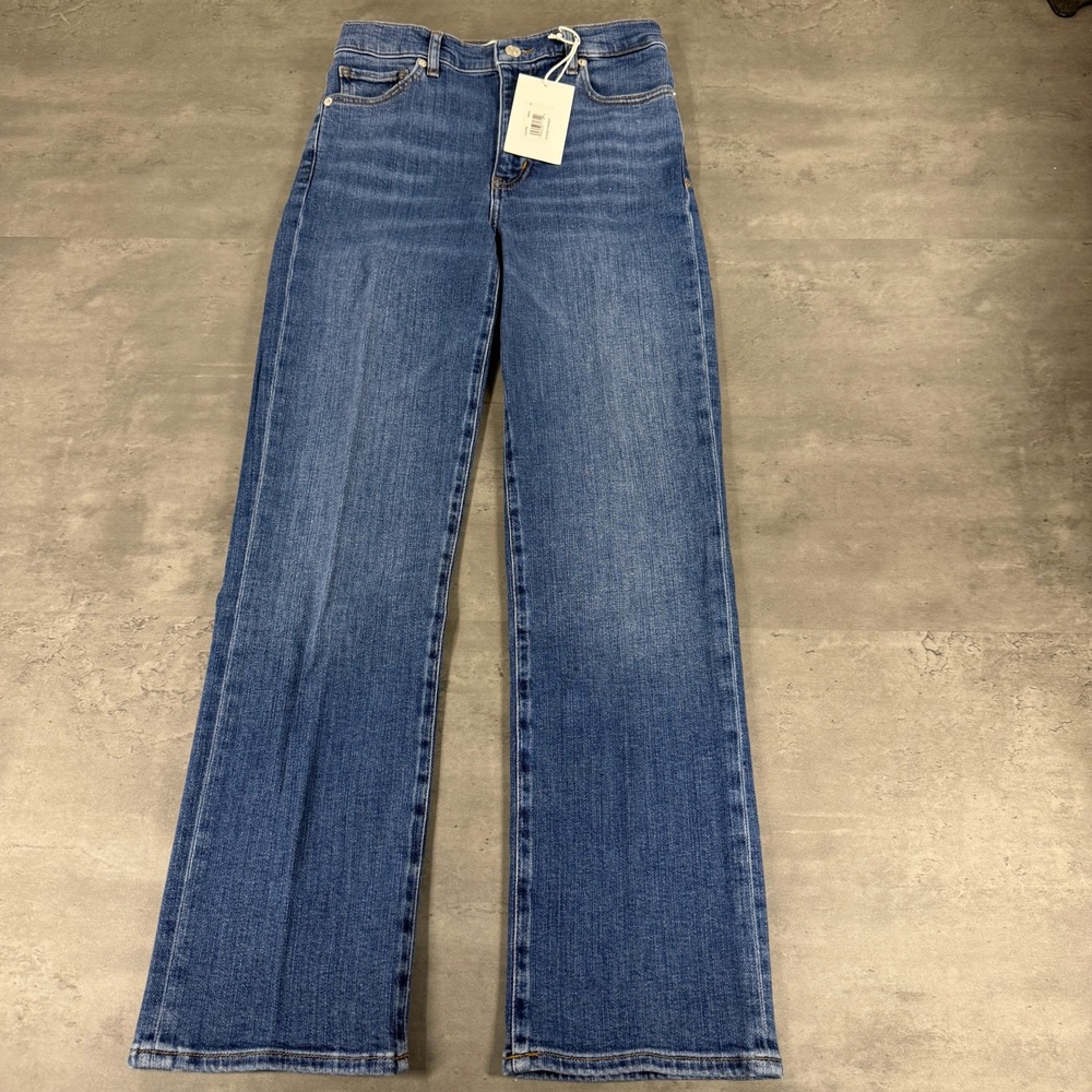 Frame Jeans Womens 26 Le Sleek Straight Blue High Rise Marsa NEW $278 Denim Pant